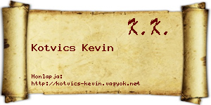 Kotvics Kevin névjegykártya